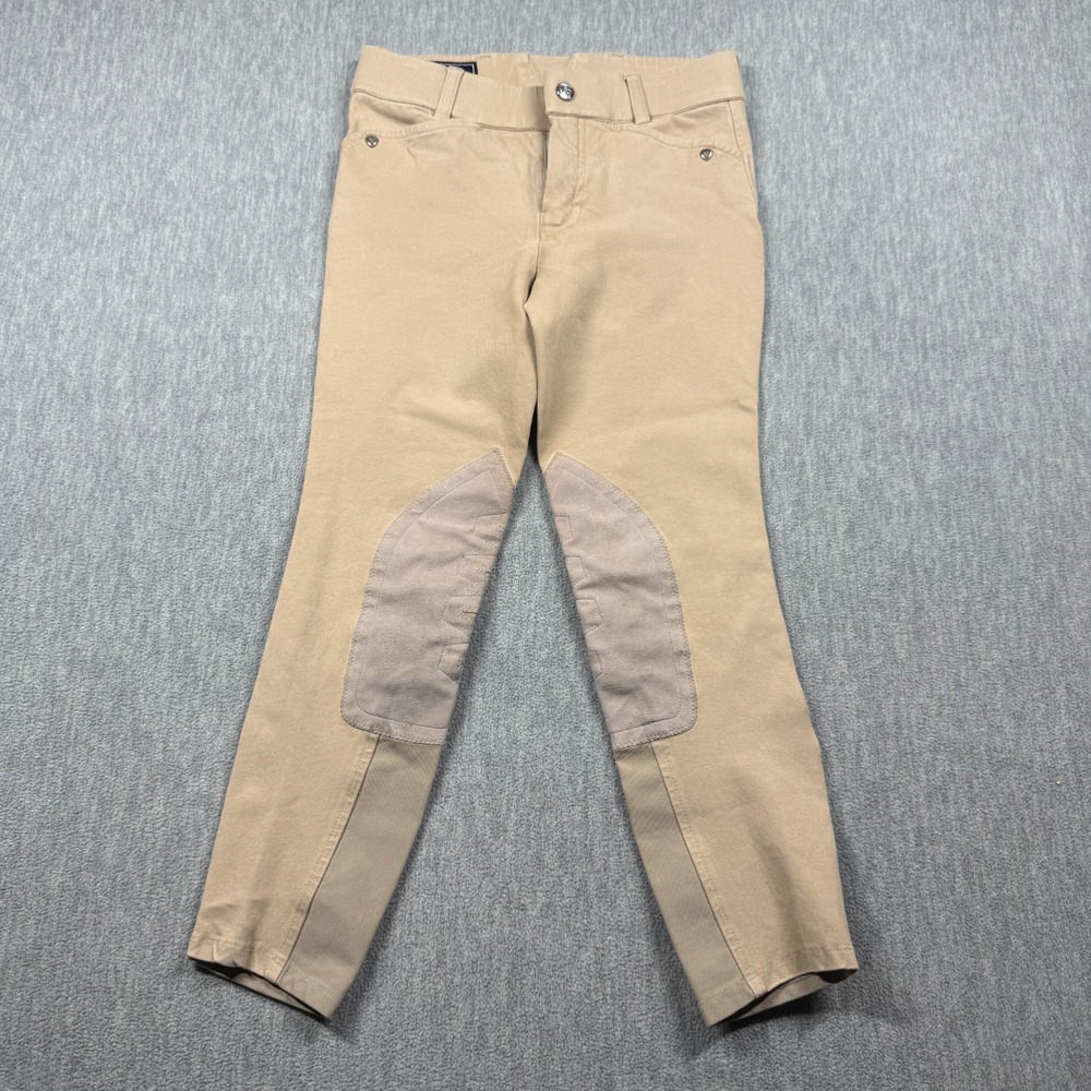 Ariat Breeches Girls 10 Tan Heritage Knee Patch Equestrian Horse Riding Pants